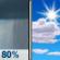 Monday: Rain Showers then Mostly Sunny