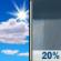 Today: Mostly Sunny then Slight Chance Rain Showers
